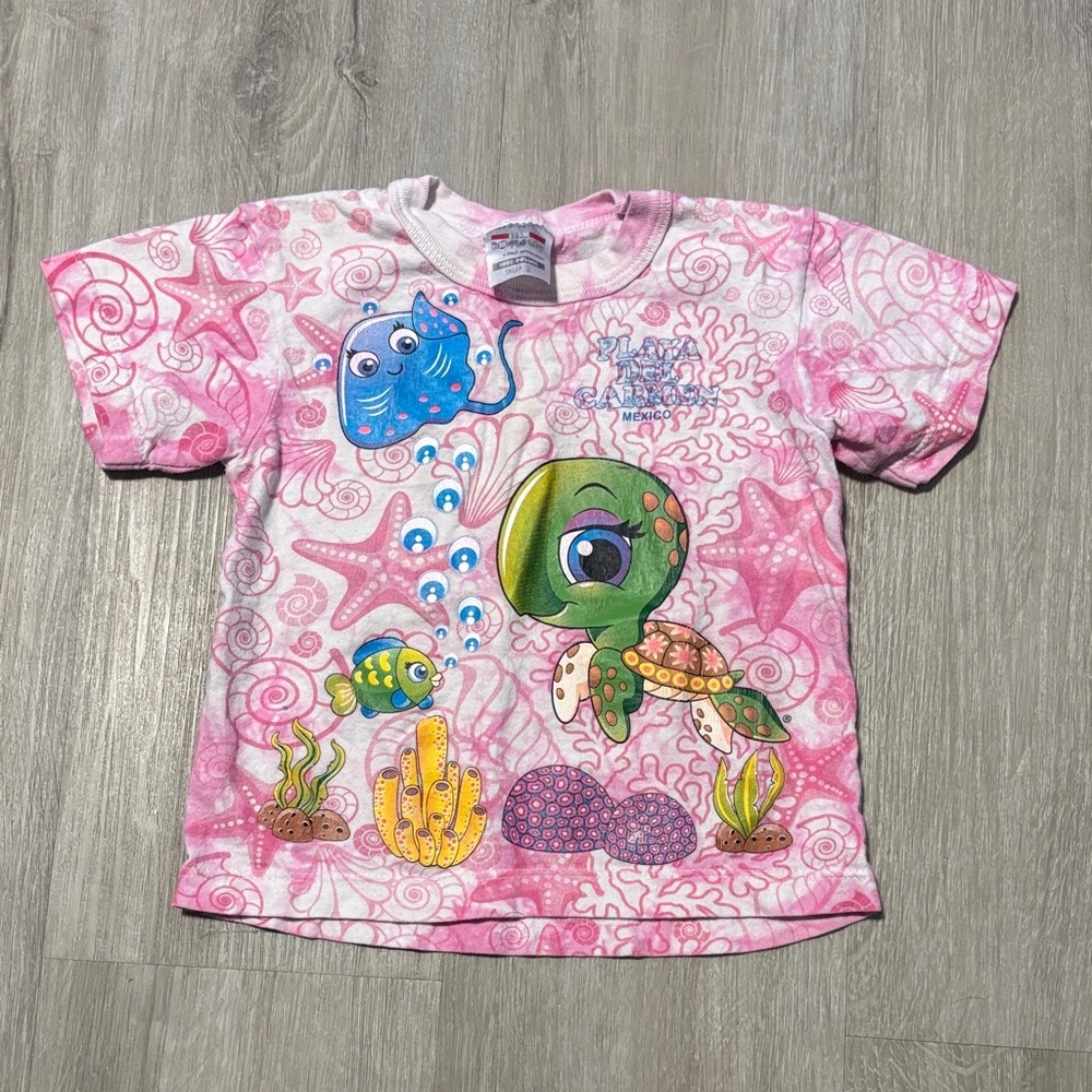 Pink Sea Life Graphic T-Shirt